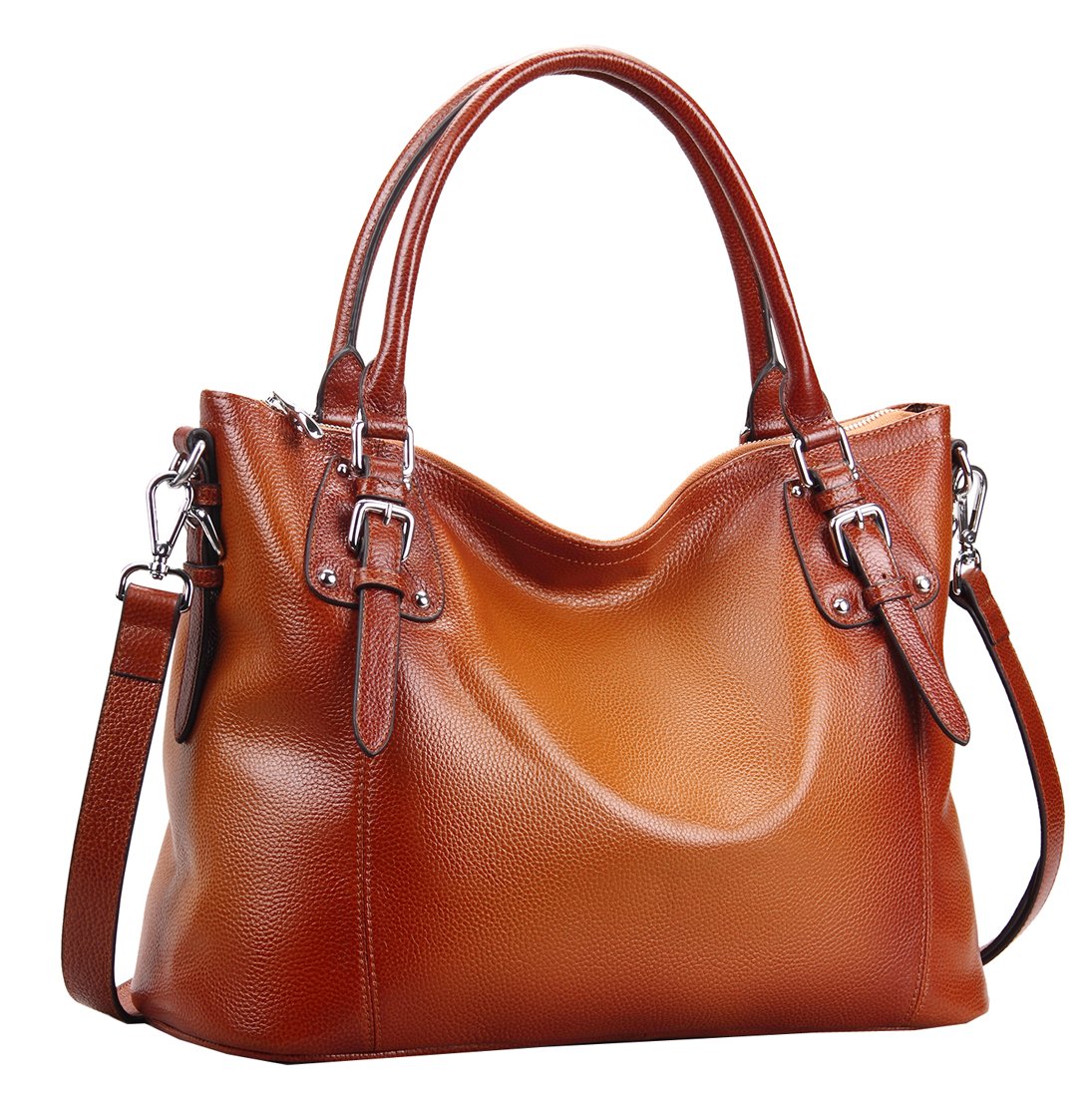 Vintage Leather Hobo Tote Bag - Elegant Top-Handle Shoulder Bag with Adjustable Strap
