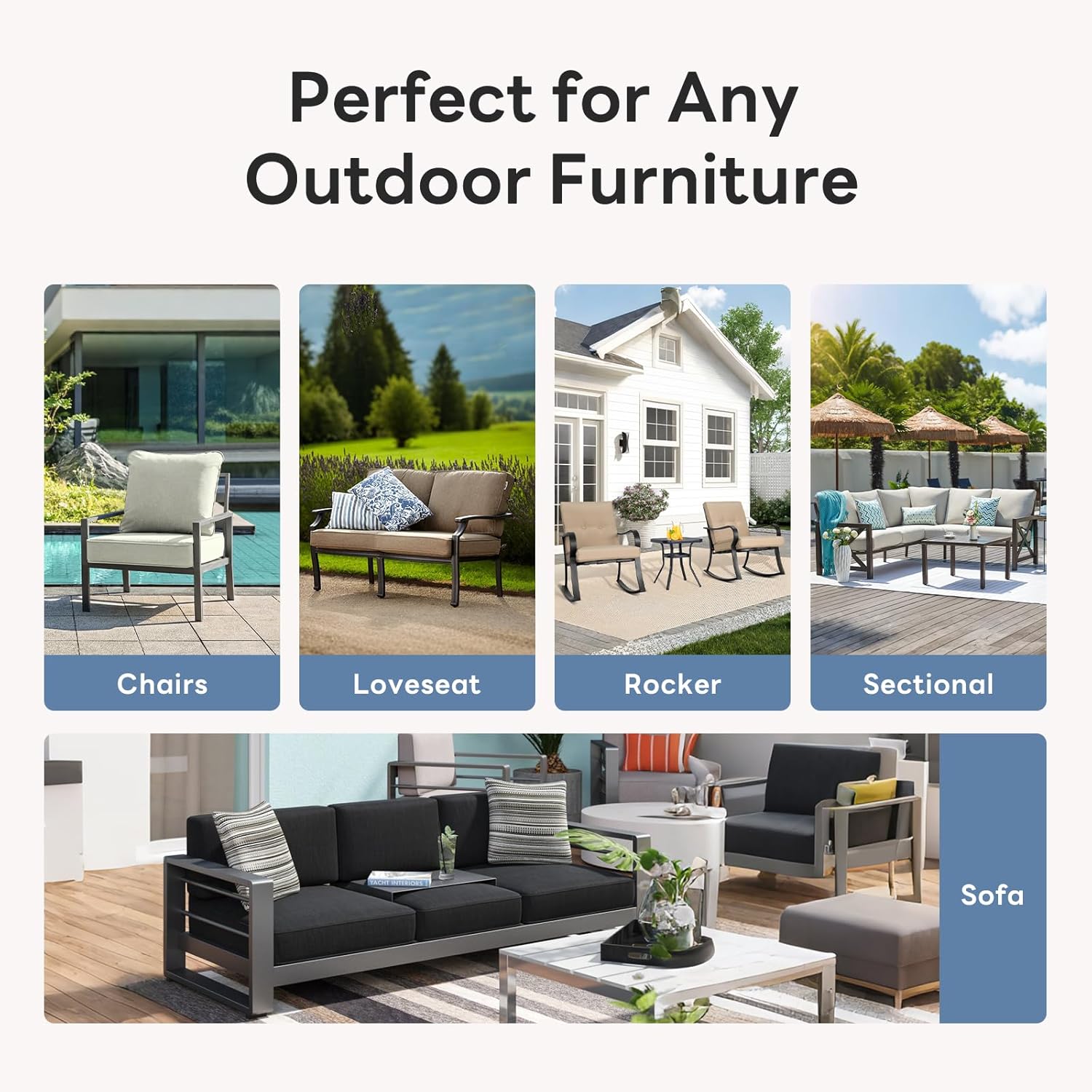 Premium 24" Deep Seat Cushion Available in 5 Designer Colors. The Perfect Holiday Upgrade.